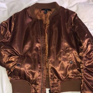 BOGO Rust/ metallic brown bomber jacket F21
